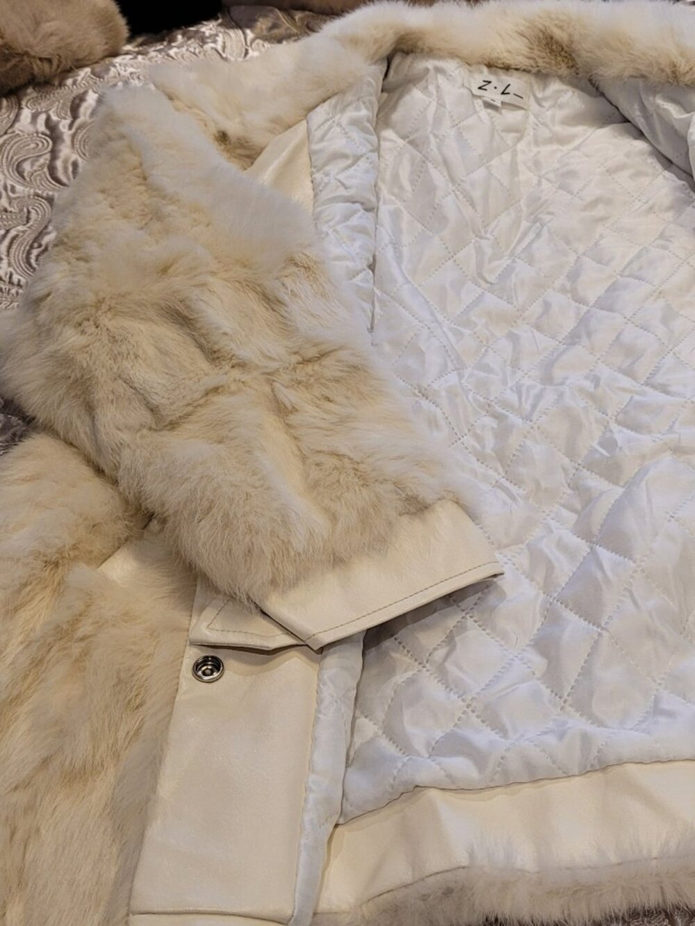 Genuine Rabbit Fur Coat - Picture 9 of 12